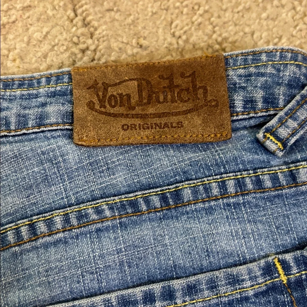 Von Dutch vintage Blue Denim mini super short Skirt - Picture 5 of 6